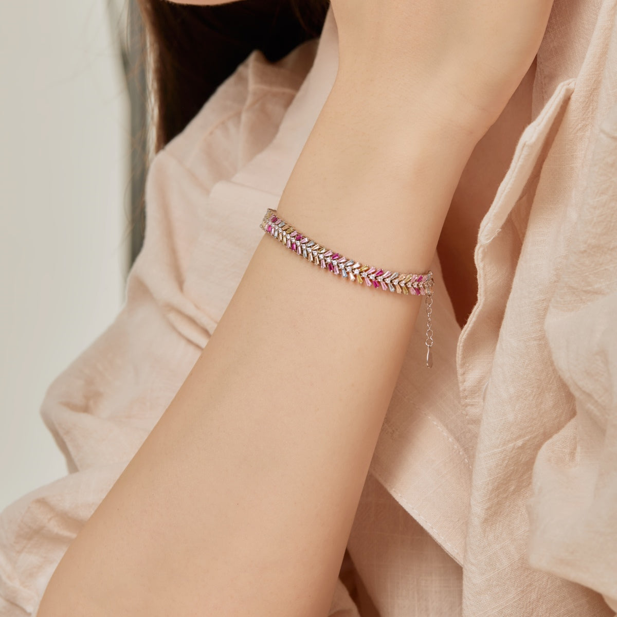 [Okajuri Jewelry]Dainty Radiant Emerald Cut Daily Bracelet