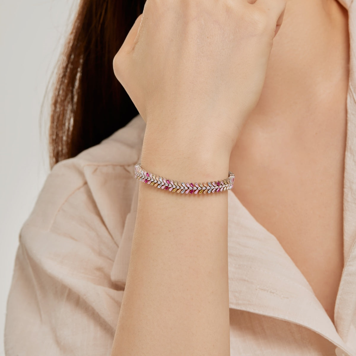 [Okajuri Jewelry]Dainty Radiant Emerald Cut Daily Bracelet