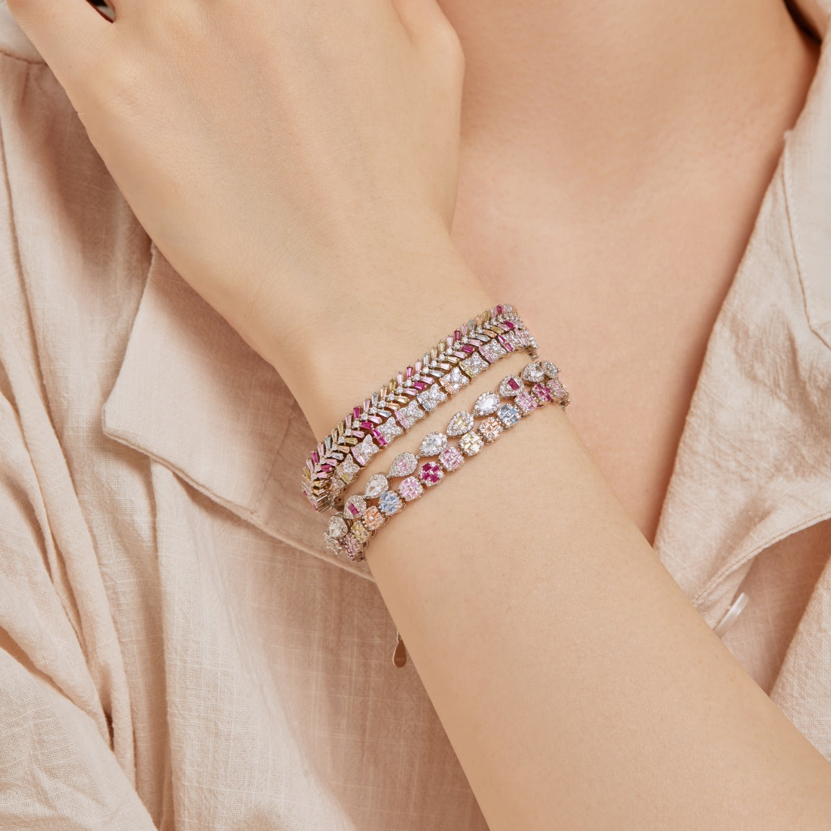 [Okajuri Jewelry]Dainty Radiant Emerald Cut Daily Bracelet