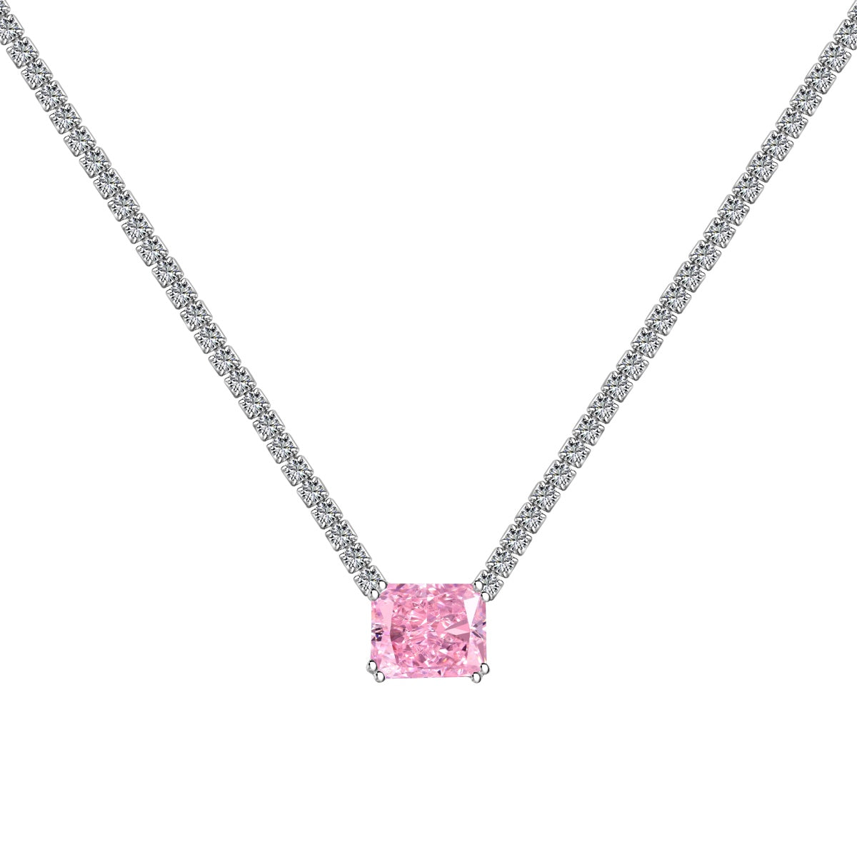 [Okajuri Jewelry]4.0 Carat Elegant Radiant Cut Necklace