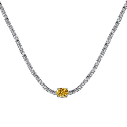 [Okajuri Jewelry]1.0 Carat Shining Oval Cut Necklace
