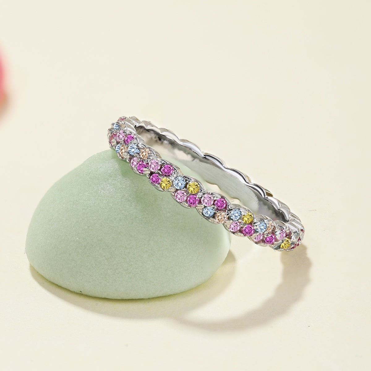 [Okajuri Jewelry]Dainty Ebullient Round Cut Daily Ring