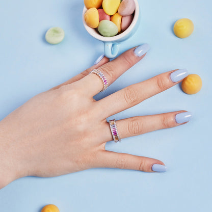 [Okajuri Jewelry]Splashy Ornate Emerald Cut Cocktail Ring