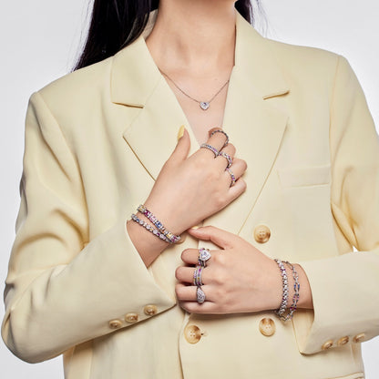 [Okajuri Jewelry]Splashy Ornate Emerald Cut Cocktail Ring