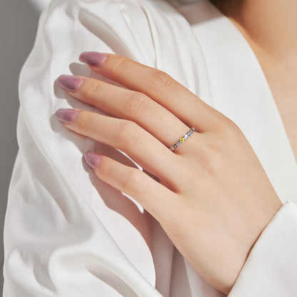 [Okajuri Jewelry]Sparkling Vibrant Round Shape Daily Ring