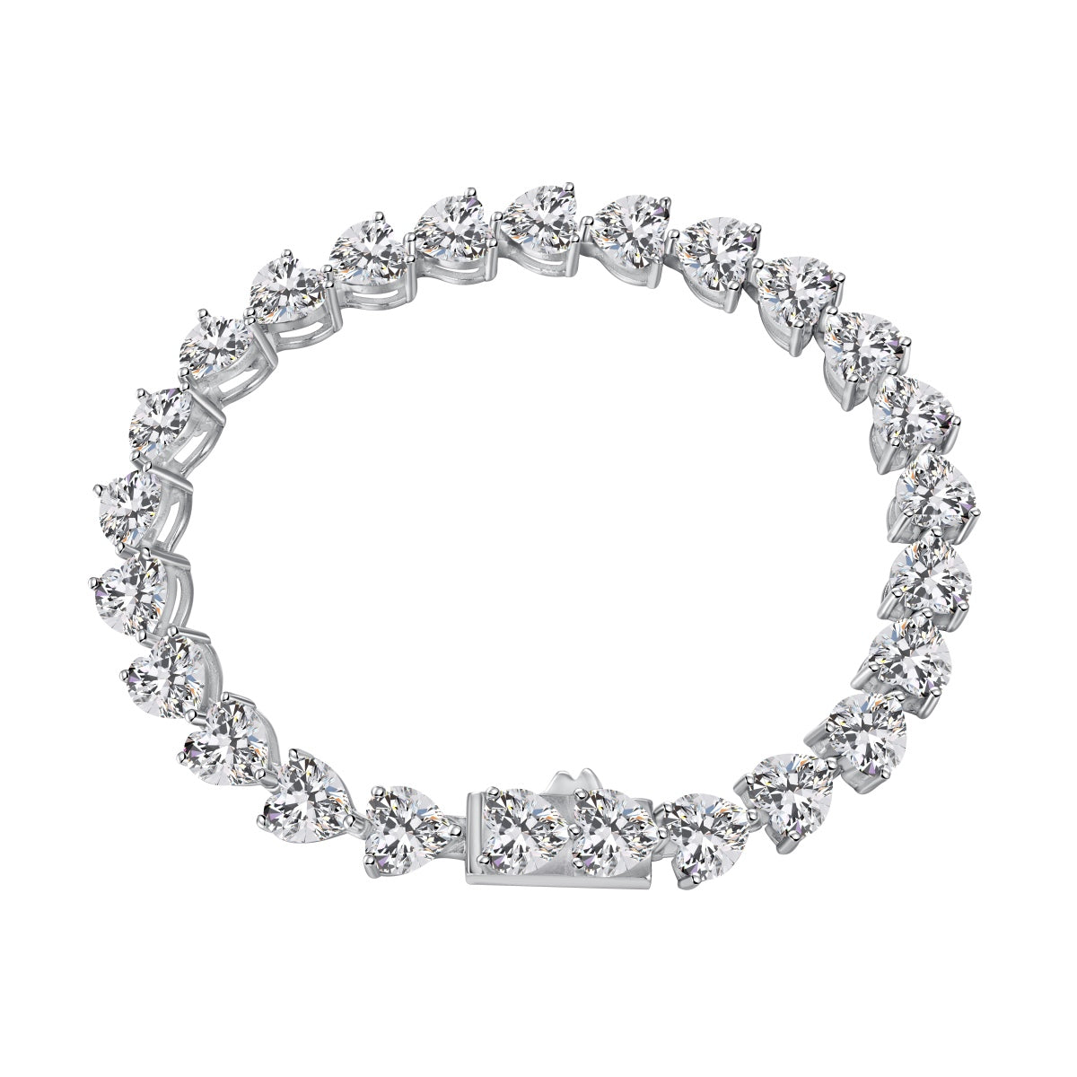 [Okajuri Jewelry]0.75 Carat Elegant Romantic Heart Shape Lover Bracelet