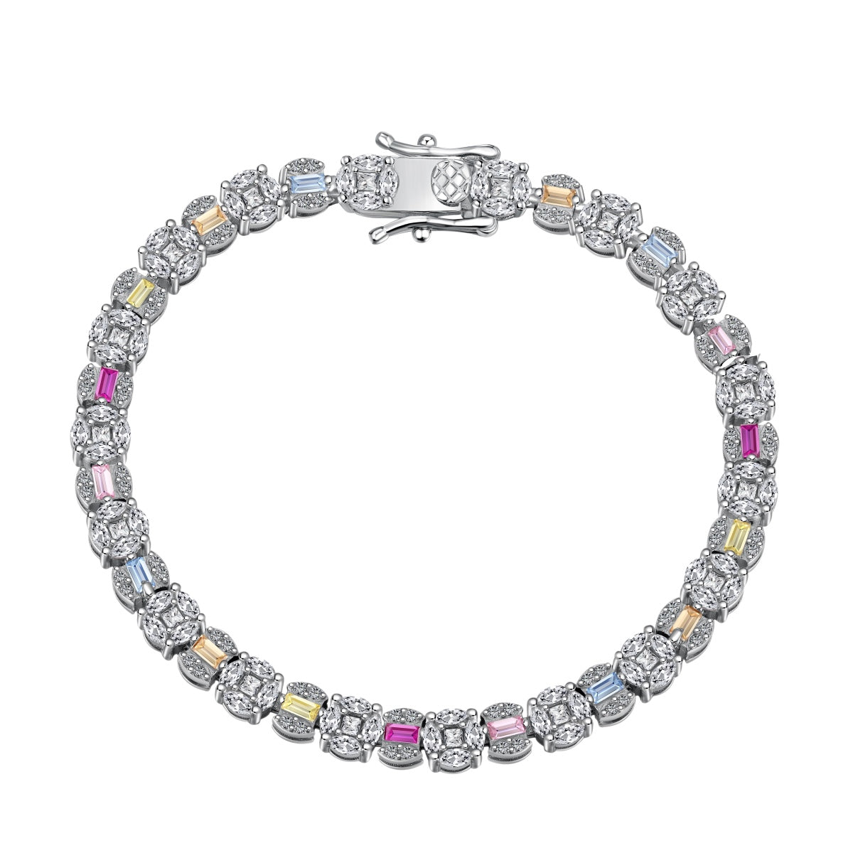 [Okajuri Jewelry]Dazzling Radiant Multi Cut Daily Bracelet