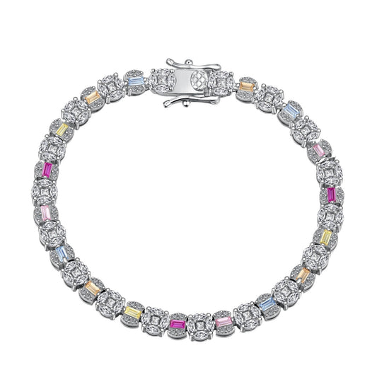 [Okajuri Jewelry]Dazzling Radiant Multi Cut Daily Bracelet
