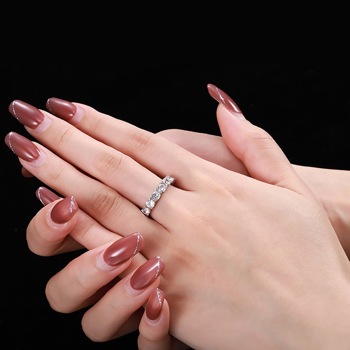 [Okajuri Jewelry]Eternity Round Cut Tennis Ring