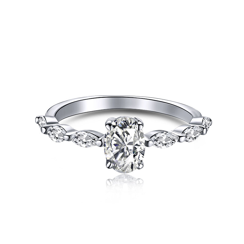 [Okajuri Jewelry]0.75 Carat Luxurious Vibrant Elongated Cushion Cut Daily Ring