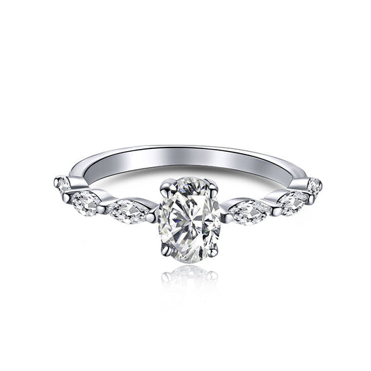 [Okajuri Jewelry]0.75 Carat Luxurious Vibrant Elongated Cushion Cut Daily Ring