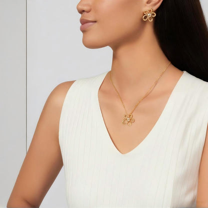 [Okajuri Jewelry] FLOWERLACE EARRING 5 DIAMONDS