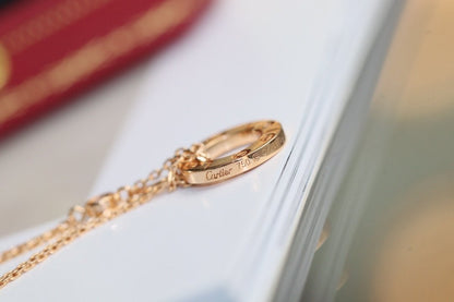 [Okajuri Jewelry]LOVE NECKLACE ADJUSTABLE ROSE GOLD 2 DIAMOND