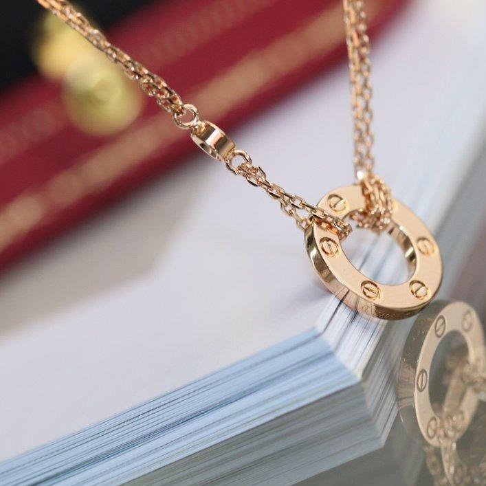 [Okajuri Jewelry]LOVE NECKLACE ADJUSTABLE ROSE GOLD 2 DIAMOND