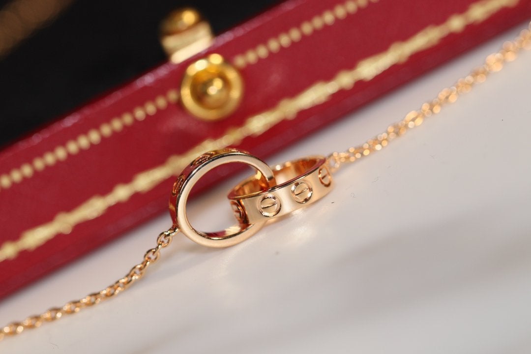 [Okajuri Jewelry]LOVE NECKLACE PINK GOLD AND SILVER