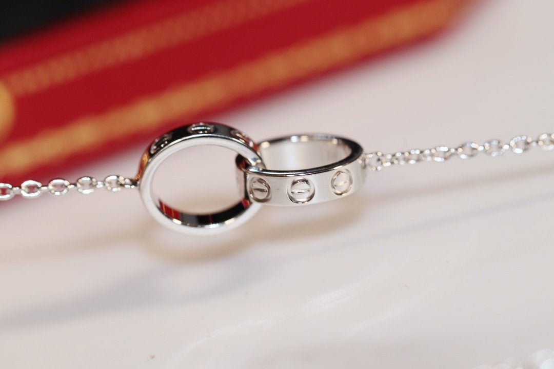 [Okajuri Jewelry]LOVE NECKLACE PINK GOLD AND SILVER