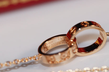 [Okajuri Jewelry]LOVE NECKLACE PINK GOLD AND SILVER