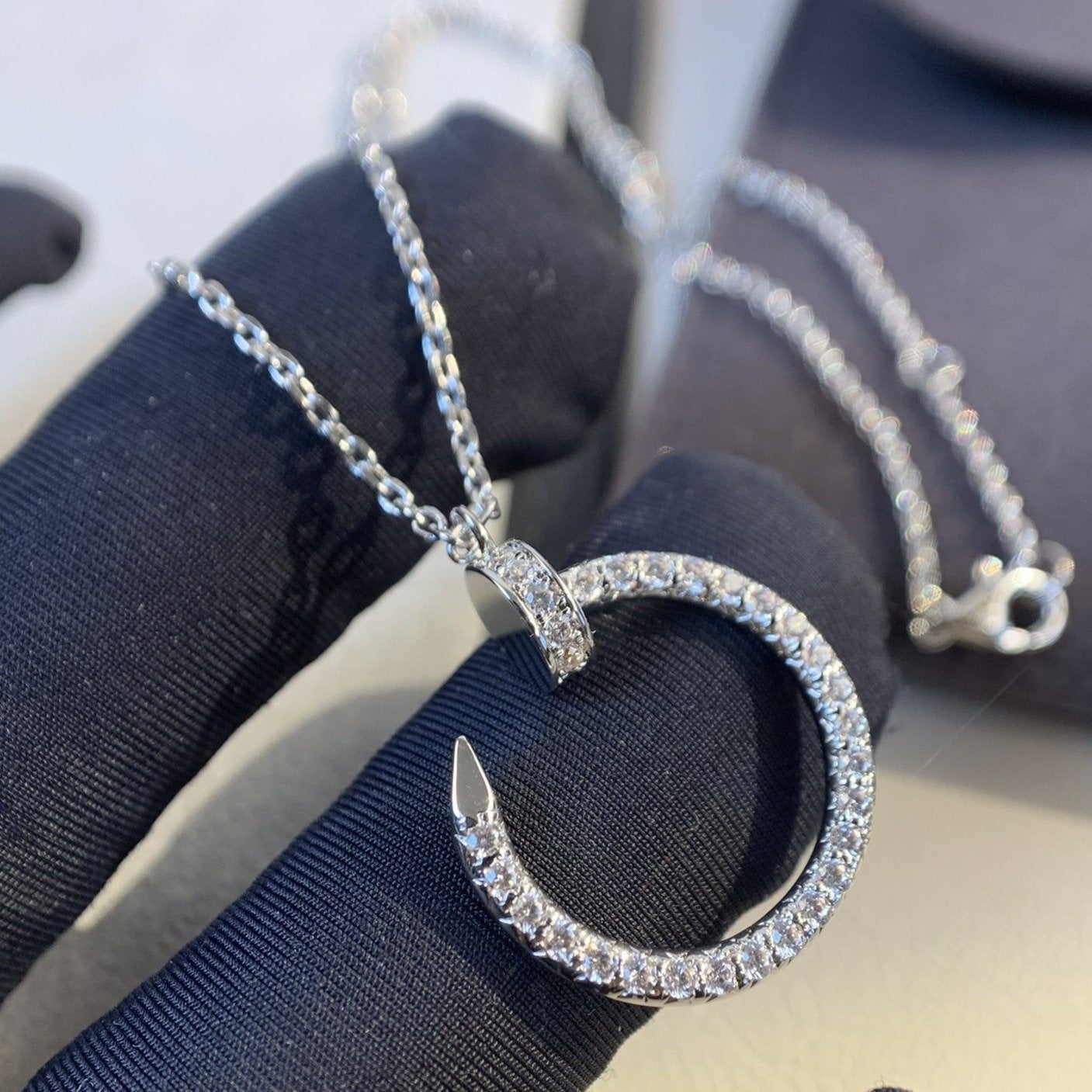 [Okajuri Jewelry]JUSTE NECKLACE SILVER DIAMONDS