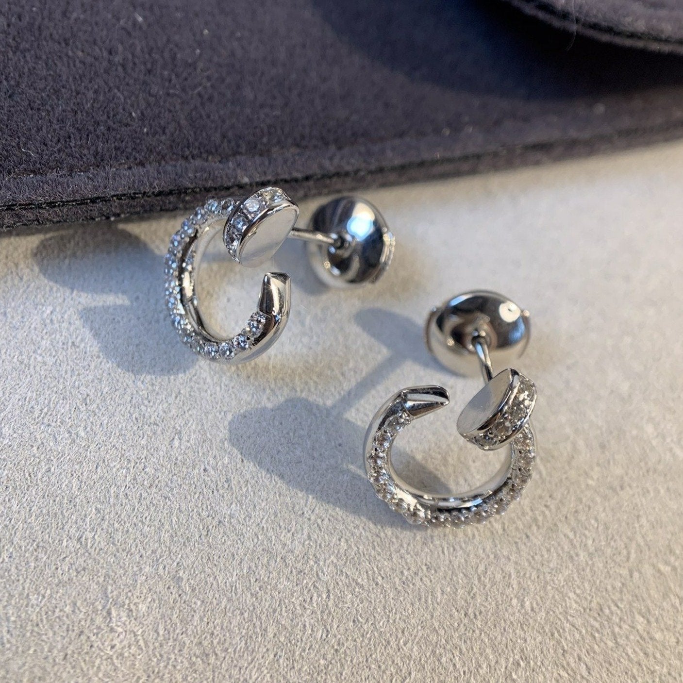 [Okajuri Jewelry]JUSTE EARRINGS SILVER DIAMONDS