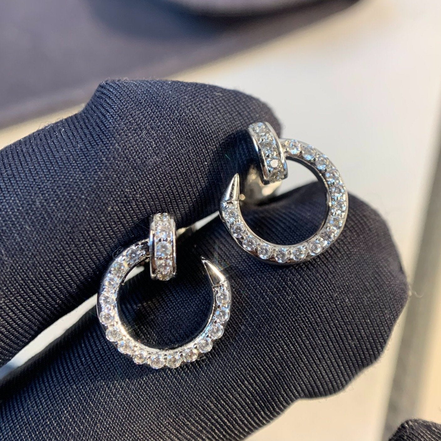 [Okajuri Jewelry]JUSTE EARRINGS SILVER DIAMONDS