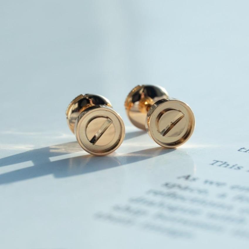 [Okajuri Jewelry]LOVE EARRINGS PINK GOLD 10MM