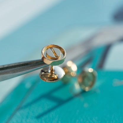 [Okajuri Jewelry]LOVE EARRINGS PINK GOLD 10MM