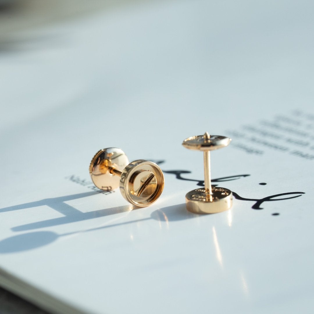 [Okajuri Jewelry]LOVE EARRINGS PINK GOLD 10MM