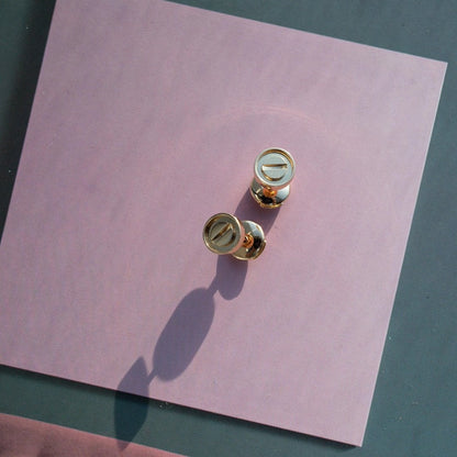 [Okajuri Jewelry]LOVE EARRINGS PINK GOLD 10MM