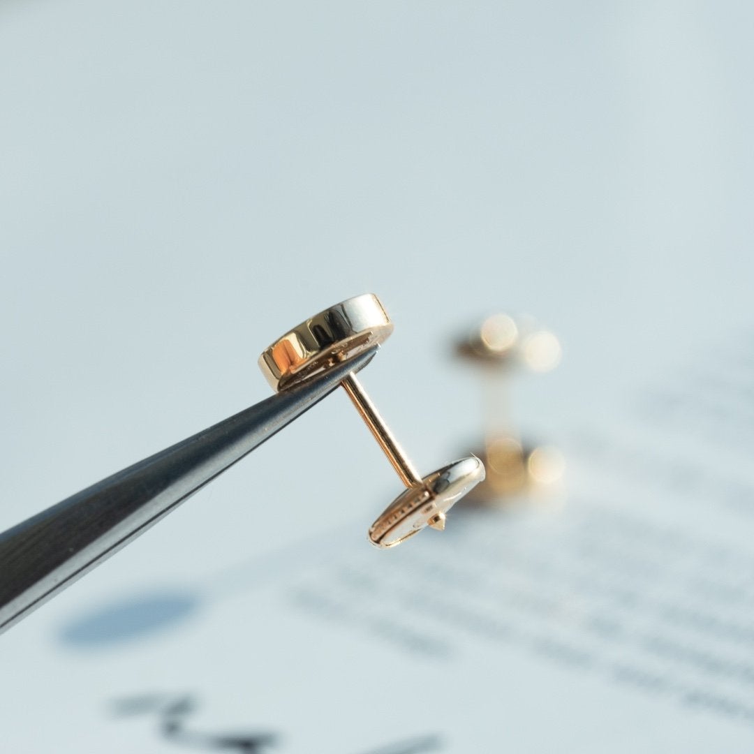 [Okajuri Jewelry]LOVE EARRINGS PINK GOLD 10MM