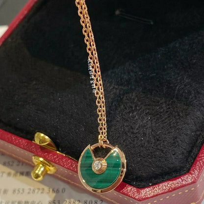 [Okajuri Jewelry]AMULETTE ROSE GOLD MALACHITE NECKLACE
