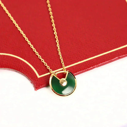 [Okajuri Jewelry]AMULETTE GOLD MALACHITE NECKLACE