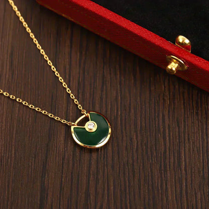 [Okajuri Jewelry]AMULETTE GOLD MALACHITE NECKLACE