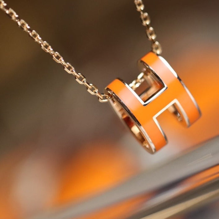 [Okajuri Jewelry] POP H PEDANT PINK GOLD
