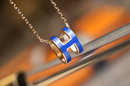 [Okajuri Jewelry]POP H PEDANT PINK GOLD