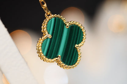 [Okajuri Jewelry]CLOVER EARRINGS GOLD MALACHITE DIAMOND 3 MOTIF