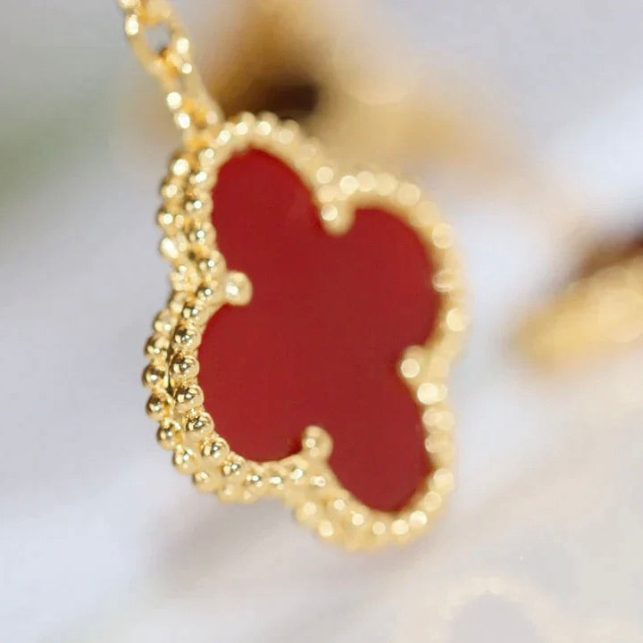 [Okajuri Jewelry]CLOVER  2 MOTIF  TIGER EYE CARNELIAN EARRINGS