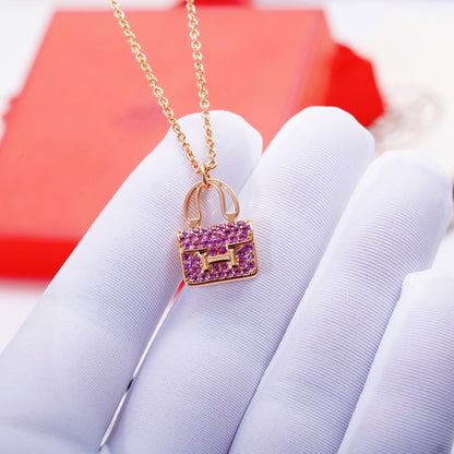 [Okajuri Jewelry]CONSTANCE PEDANT PURPLE DIAMOND NECKLACE