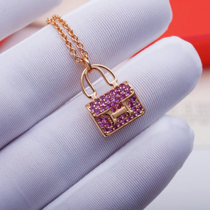 [Okajuri Jewelry]CONSTANCE PEDANT PURPLE DIAMOND NECKLACE