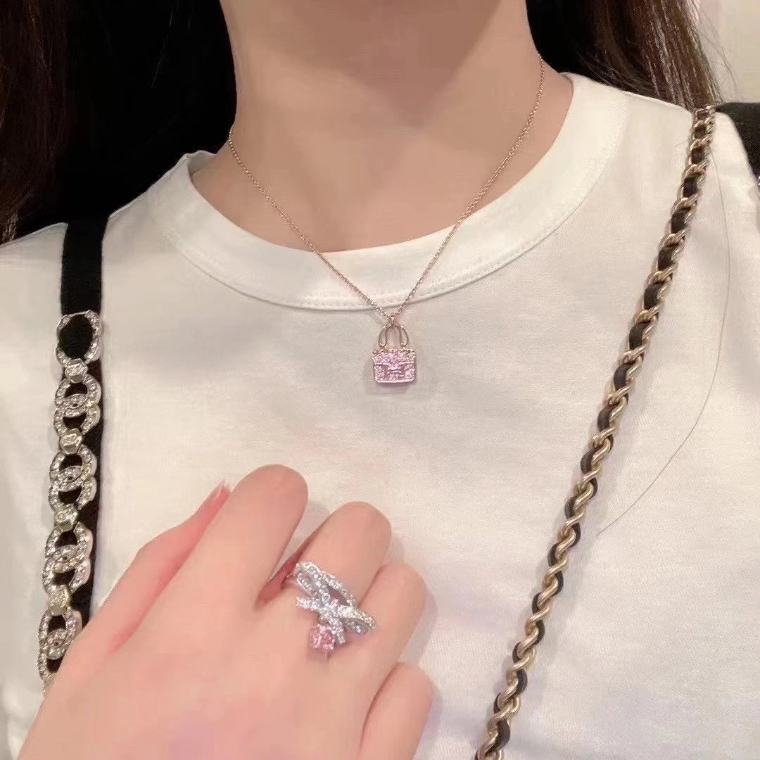 [Okajuri Jewelry]CONSTANCE PEDANT PURPLE DIAMOND NECKLACE