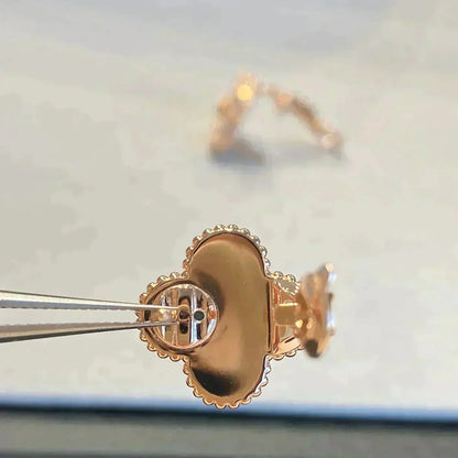 [Okajuri Jewelry]CLOVER MEDIUM 1 MOTIFS GRAY MOP  DIAMOND EARRINGS