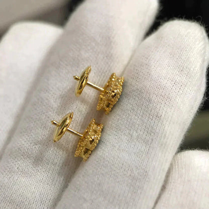 [Okajuri Jewelry]CLOVER MINI 9.5MM MALACHITE  EARRINGS