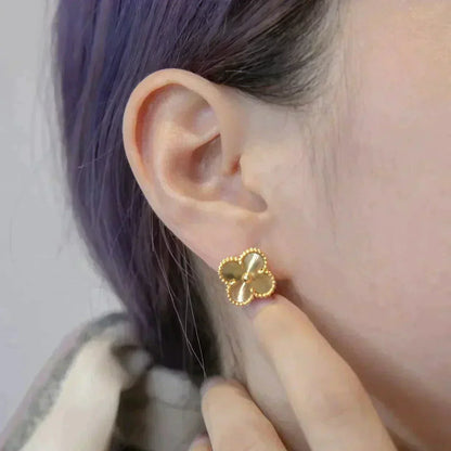 [Okajuri Jewelry]CLOVER MEDIUM 1 MOTIFS LASER EARRINGS
