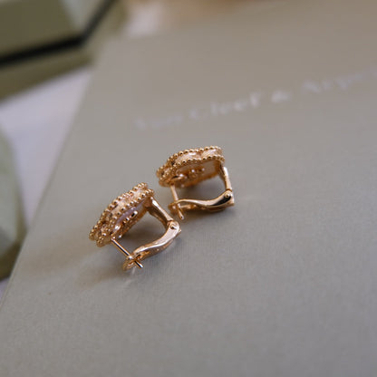 [Okajuri Jewelry]LUCKY PINK GOLD WHITE MOP EARRINGS