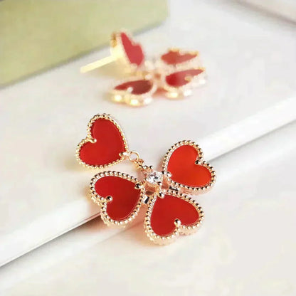 [Okajuri Jewelry]SWEET CLOVER CARNELIAN EARRINGS