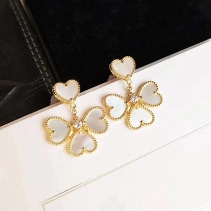 [Okajuri Jewelry]CLOVER SWEET WHITE MOP EARRINGS