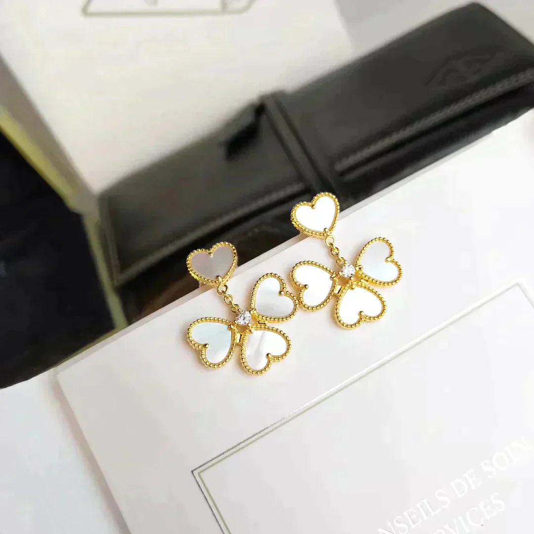 [Okajuri Jewelry]CLOVER SWEET WHITE MOP EARRINGS