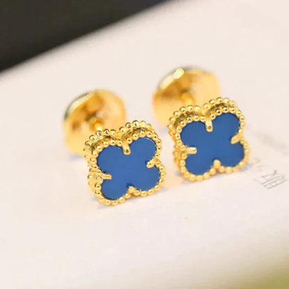 [Okajuri Jewelry]CLOVER MINI 9.5MM TURQUOISE EARRINGS