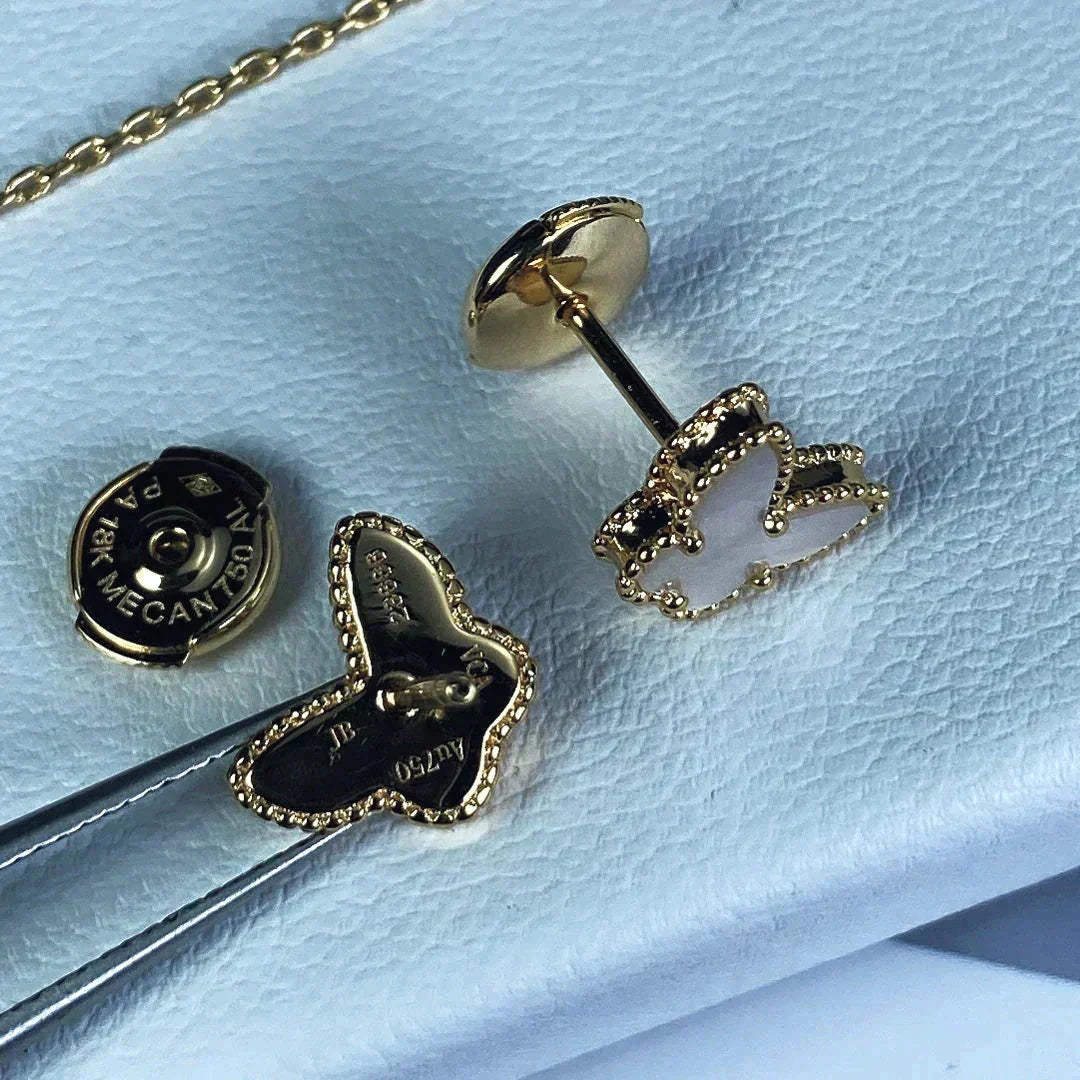 [Okajuri Jewelry]SWEET BUTTERFLY MOP EARSTUDS