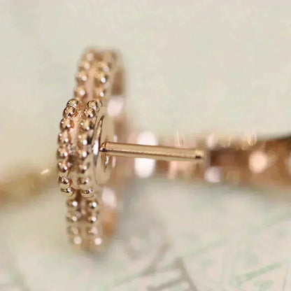 [Okajuri Jewelry]CLOVER MEDIUM 1 MOTIFS FUll DIAMOND EARRINGS