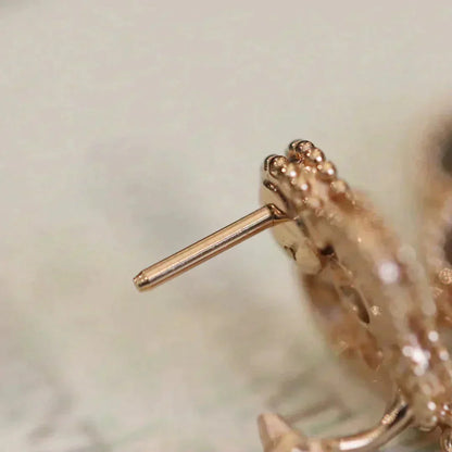 [Okajuri Jewelry]CLOVER MEDIUM 1 MOTIFS FUll DIAMOND EARRINGS